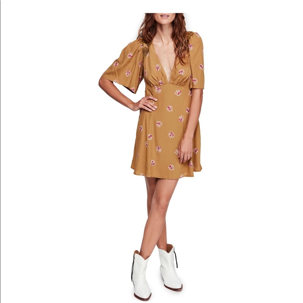 NWT Free People Mockingbird Clove Lace Dress 10